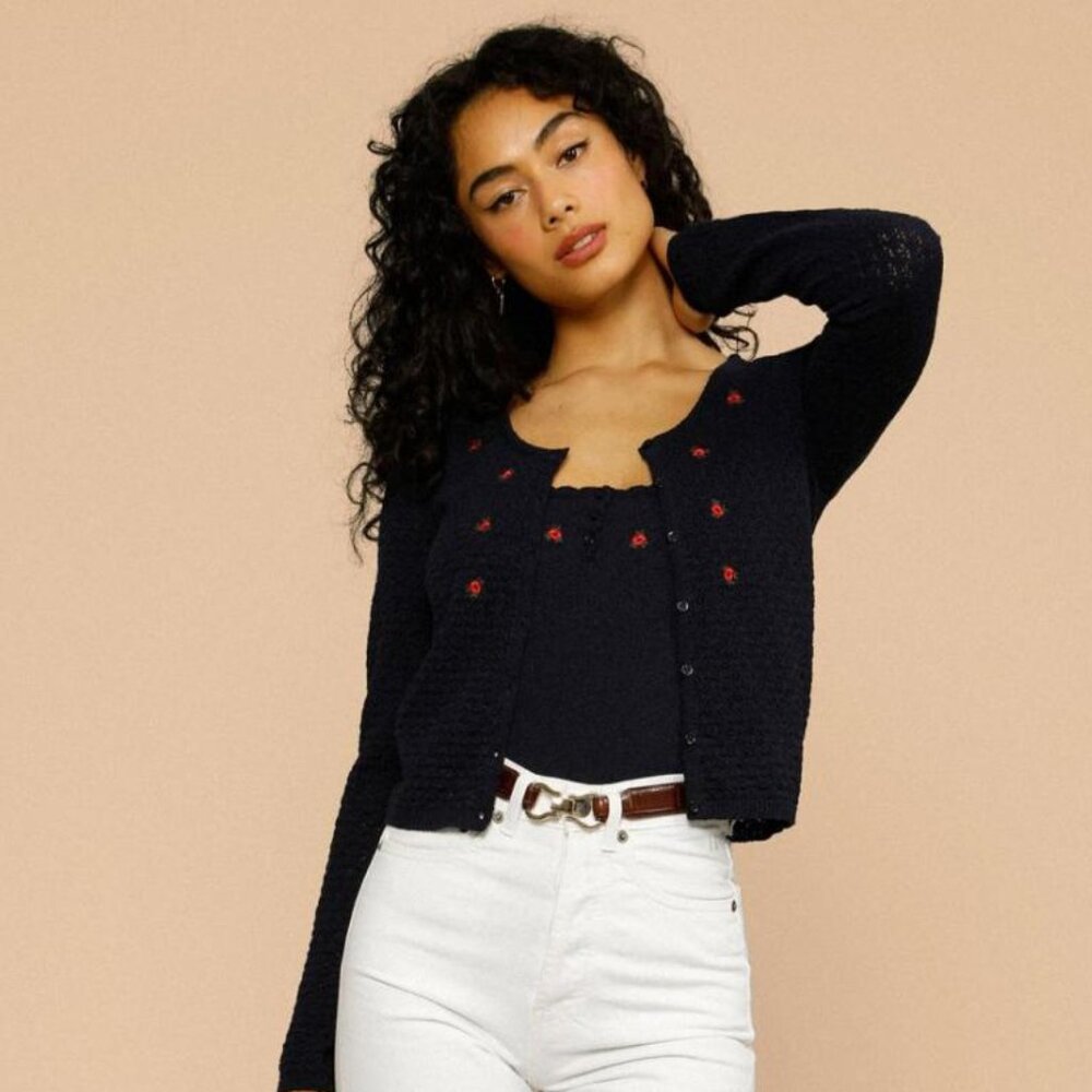 Rouje Navy Giovanna Cardigan